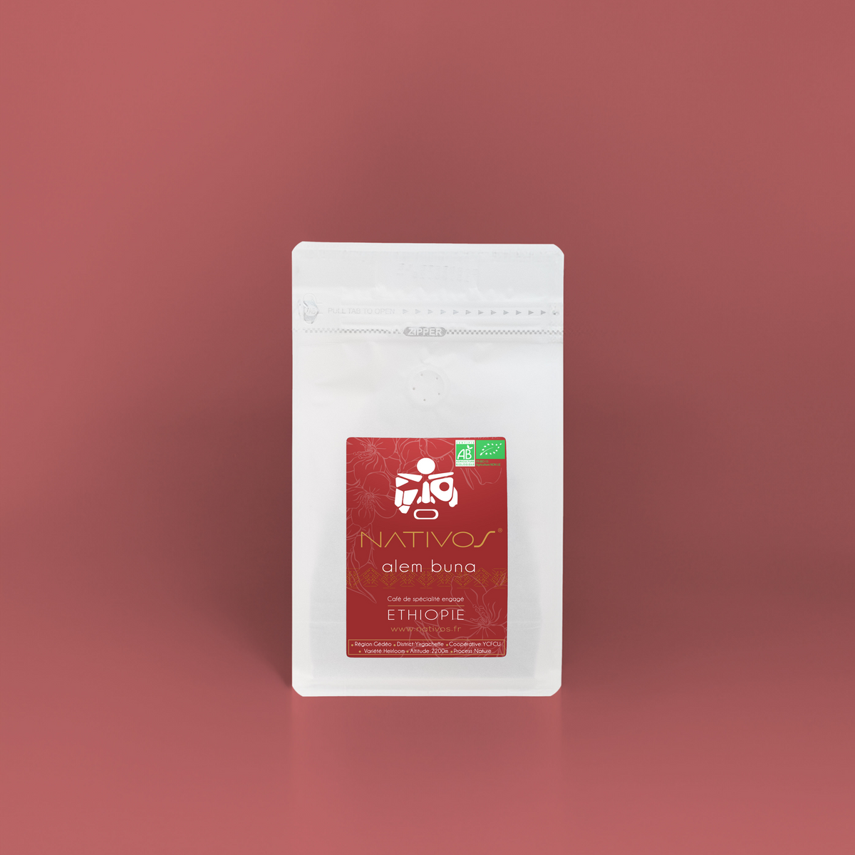 Paquet de café Yirgacheffe 250 g, Éthiopie — Nativos
