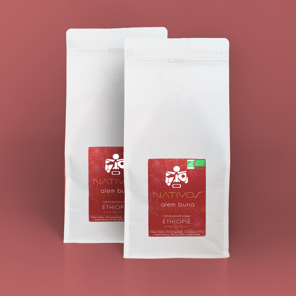 Paquet de café Yirgacheffe 2 kg, Éthiopie — Nativos