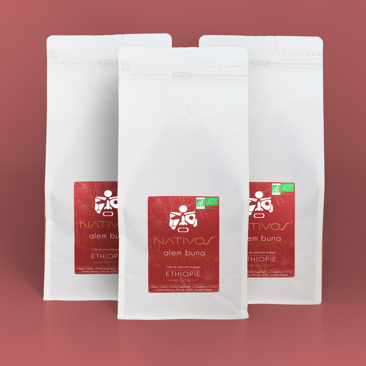 Paquet de café Yirgacheffe 3 kg, Éthiopie — Nativos